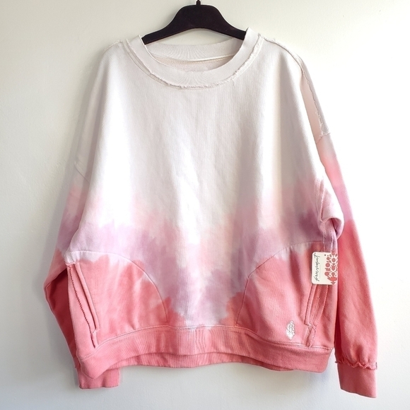 New FP Movement Ombre Metti Crew Papaya Punch Combo Pullover Sweatshirt NWT XS - Picture 9 of 14